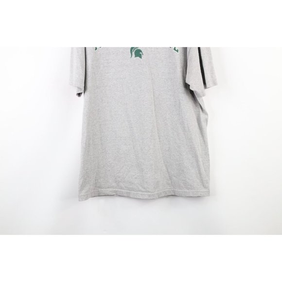 Vintage XL Distressed Block Letter Spell Out Michigan State University T-Shirt - Picture 3 of 12